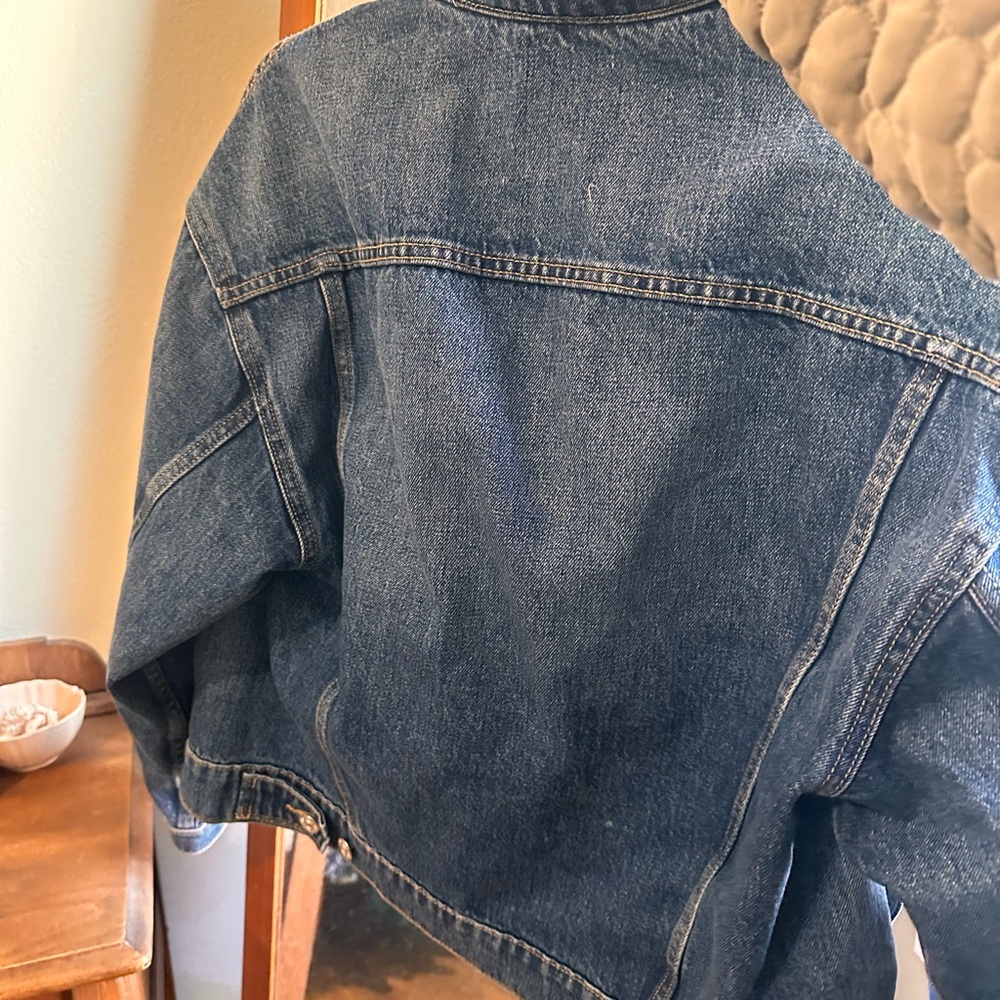 Mango Blue Denim Jacket with Cream Collar - Picture 5 of 6